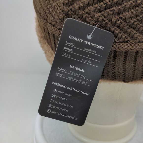 Hindawi Men's Knit Beanie Cap Hat Cable Knit Brown W/Tags 100% Acrylic - Picture 8 of 11